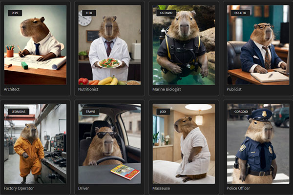 Capybaras with jobs